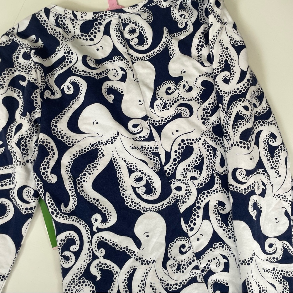 Lilly Pulitzer Daylin Octopus Preppy Coastal Chic Long Sleeve Dress size M - Picture 5 of 5